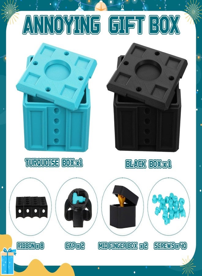 Novabright 2 Pack Annoying Present Box with Finger Annoying Gift Box with Screws Gifts Prank Boxes Novelty Hilarious Money Card Container for Christmas Birthday Wrapping - Image 2